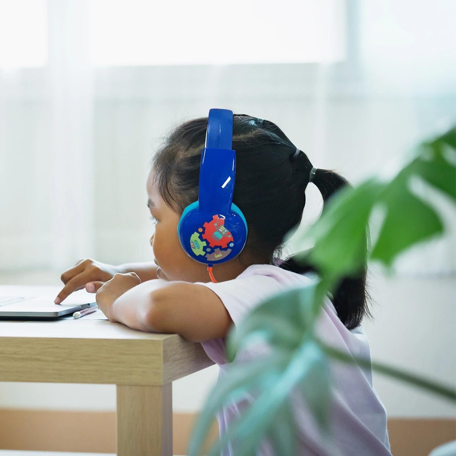 Portable Children'S Wired Headphones - Pink Green 8