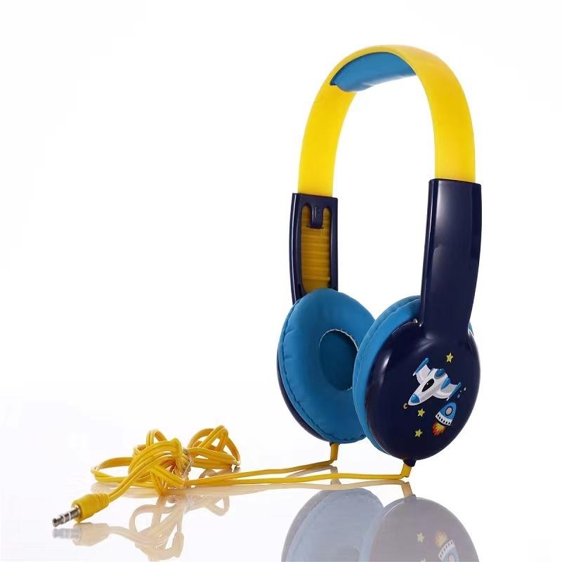 Portable Children'S Wired Headphones - Pink Green 12