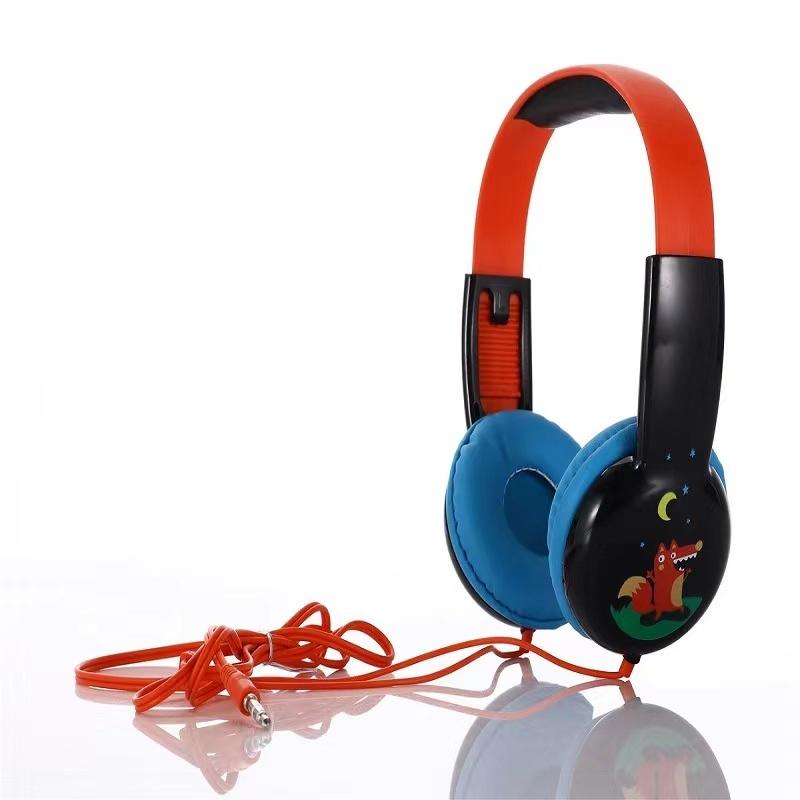 Portable Children'S Wired Headphones - Pink Green 14
