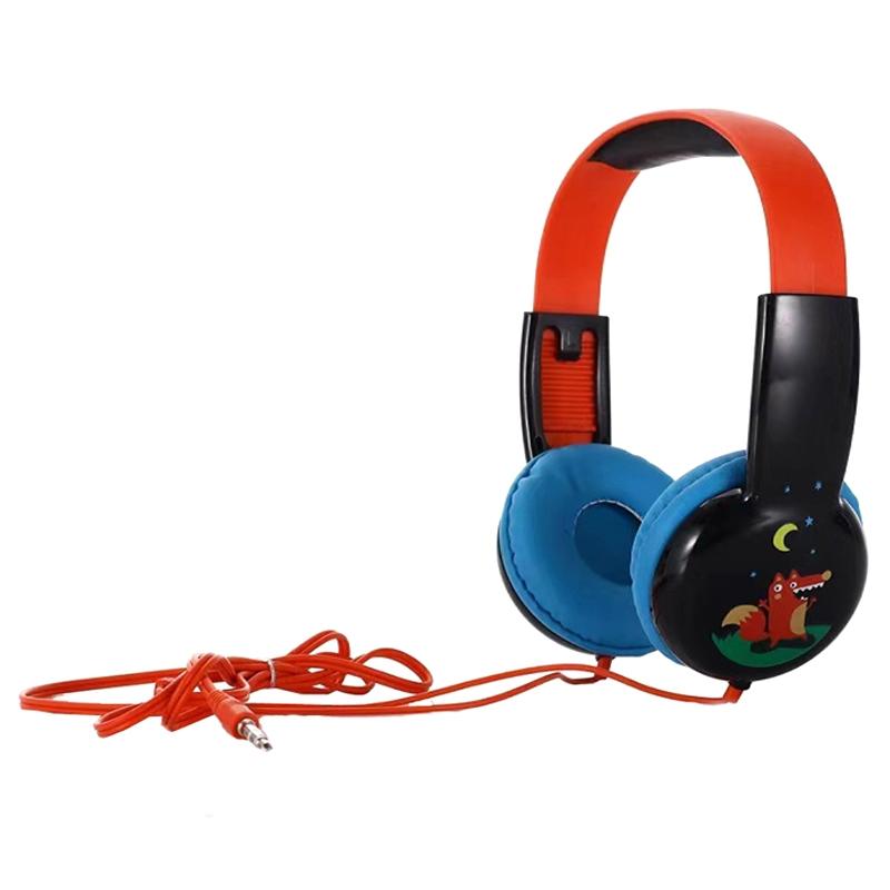 Portable Children'S Wired Headphones - Pink Green 15