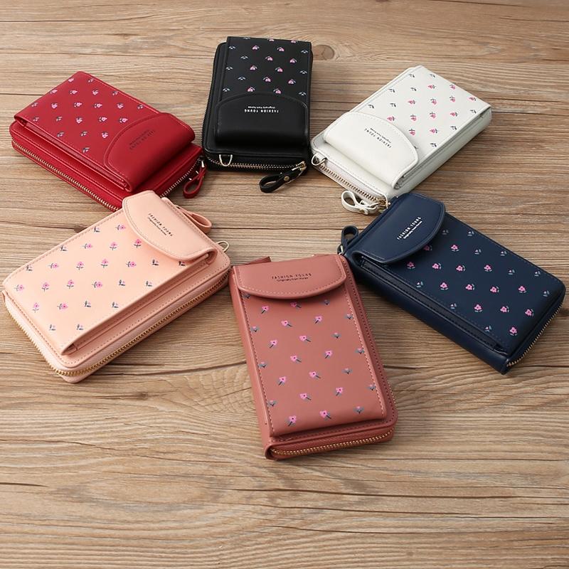 Floral Multi Card Crossbody Bag For Women - Light Pink 3