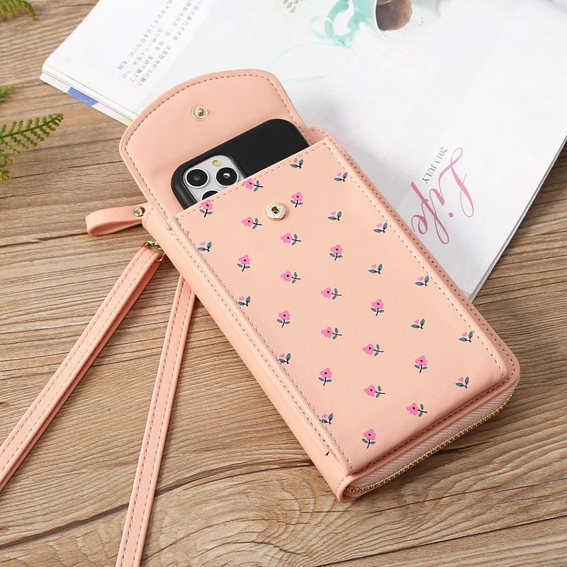 Floral Multi Card Crossbody Bag For Women - Light Pink 12