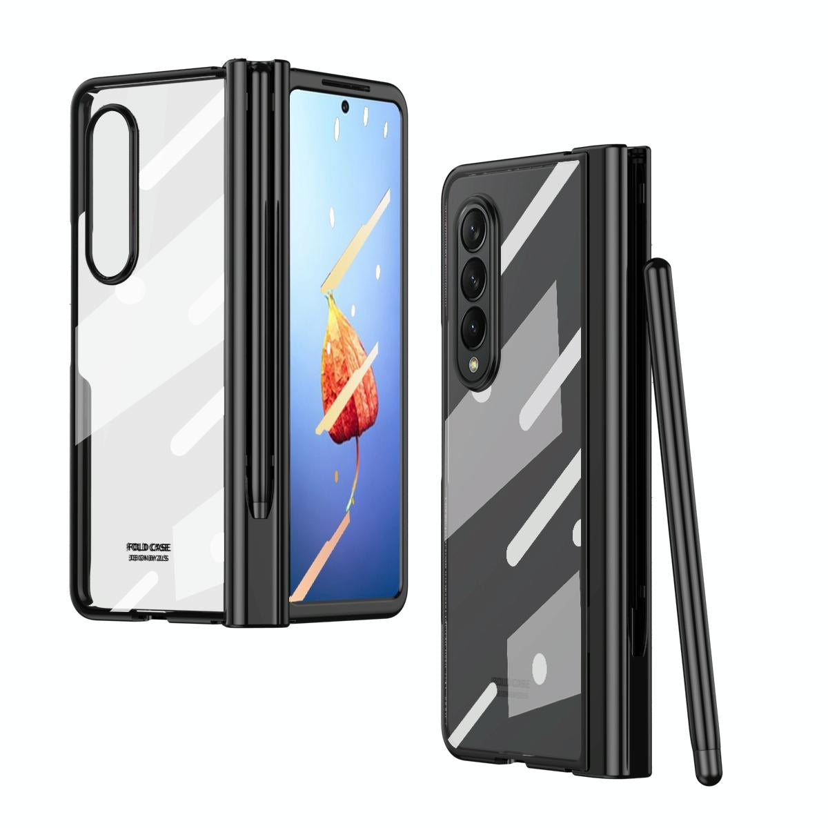 For Samsung Galaxy Z Fold4 5G Case With Pen Slot - Electroplated Full Body - Gold 7