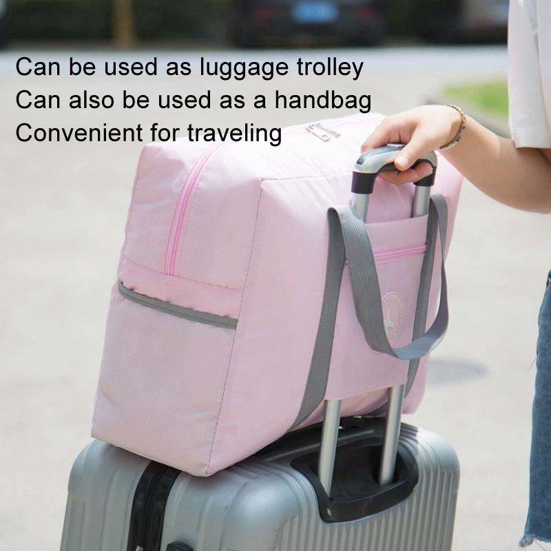 Folding Travel Bag with Trolley Case for Luggage - Navy 9