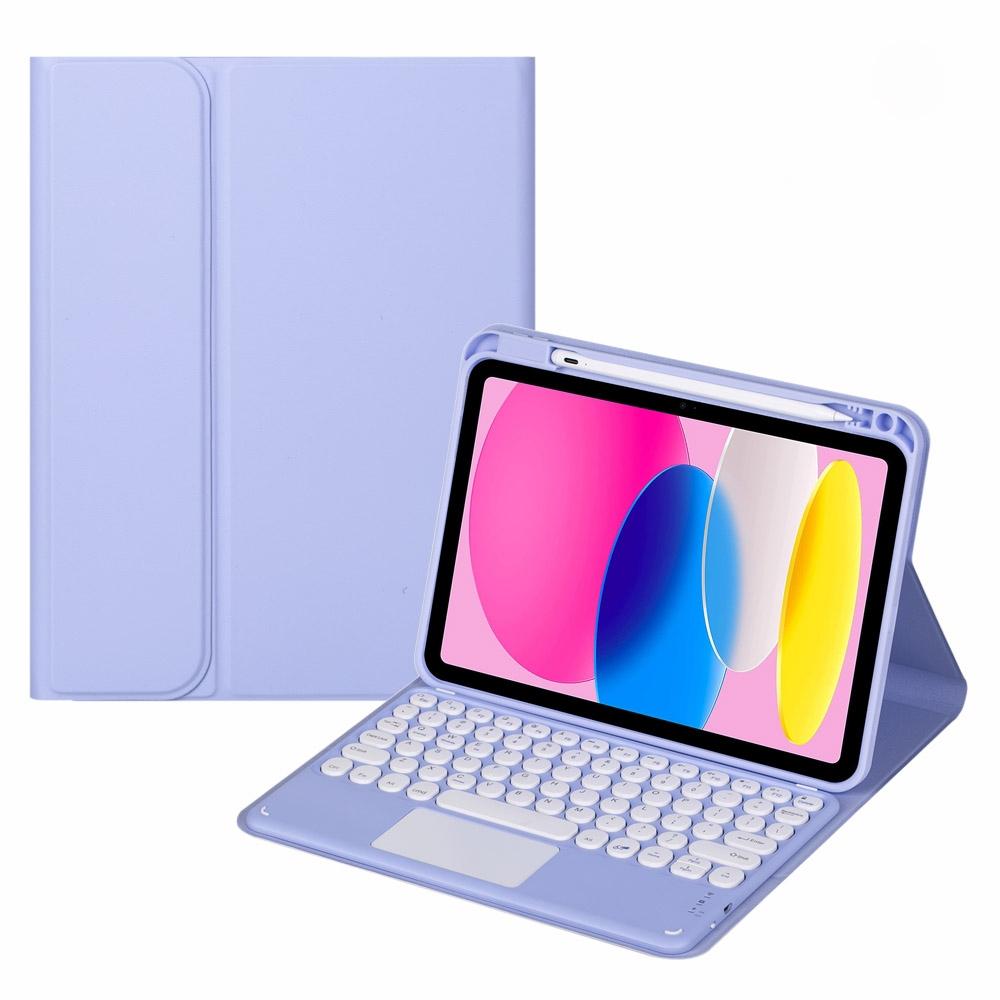 2022 Ipad 10.9 Touch Keyboard Leather Case With Pen Slot - Blue 6