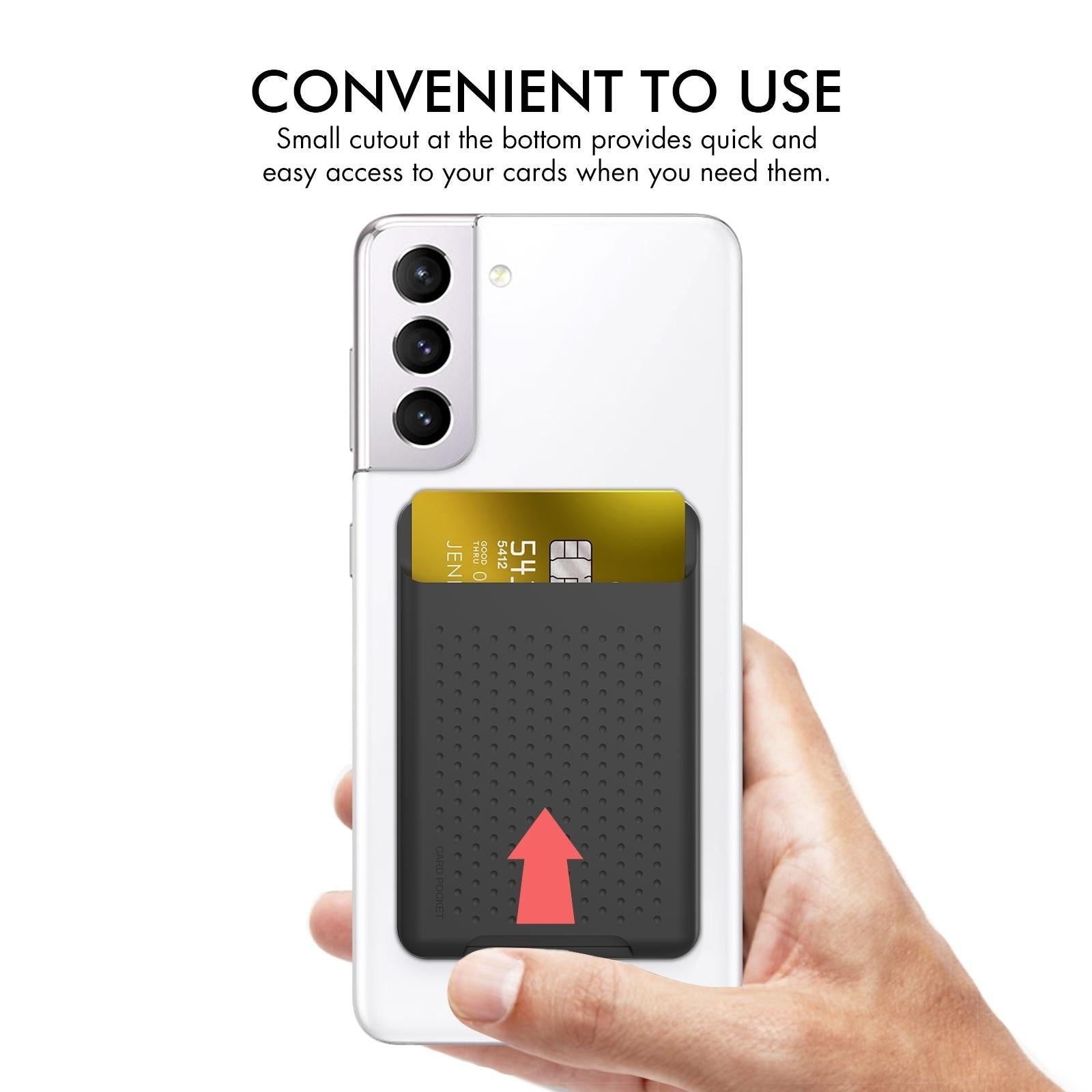 Universal Adhesive Silicone Card Case For Mobile Phones - Dark Gray 5