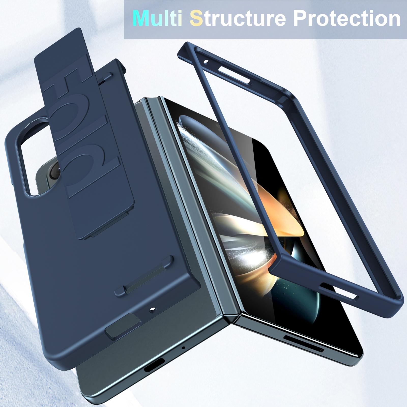 For Samsung Galaxy Z Fold4 5G Silicone Wristband Foldable Phone Case - Clear 5