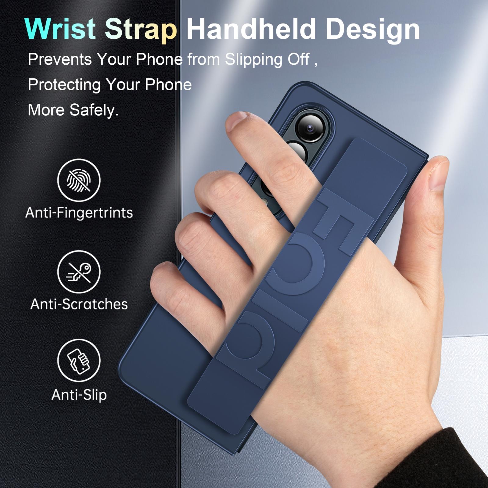 For Samsung Galaxy Z Fold4 5G Silicone Wristband Foldable Phone Case - Clear 7