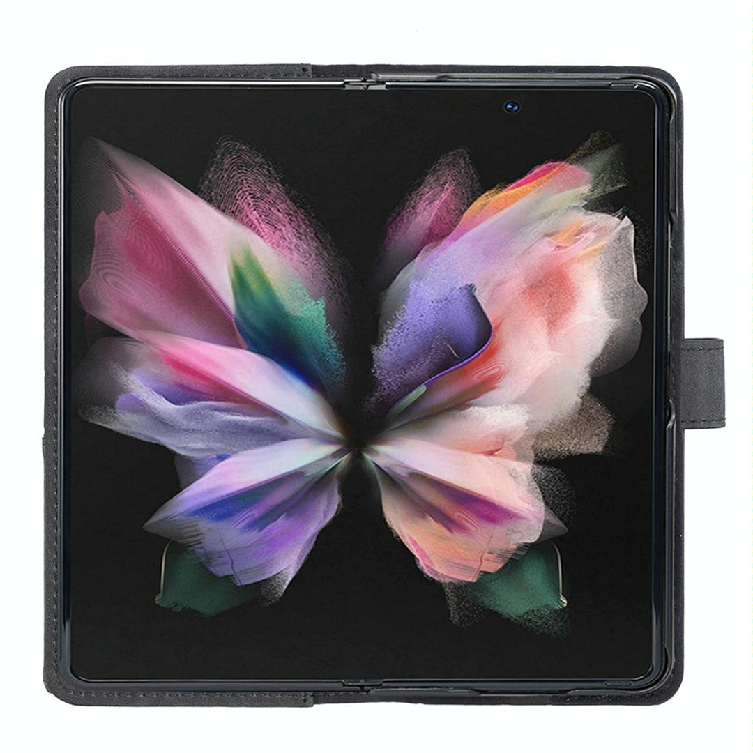 For Samsung Galaxy Z Fold4 5G Magnetic Rhombus Texture Case - Green 11