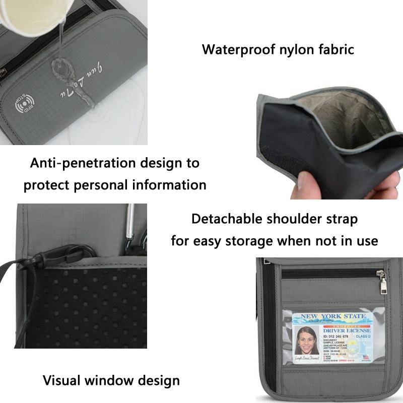 Rfid Passport Storage Bag Anti Theft Messenger - Black 5