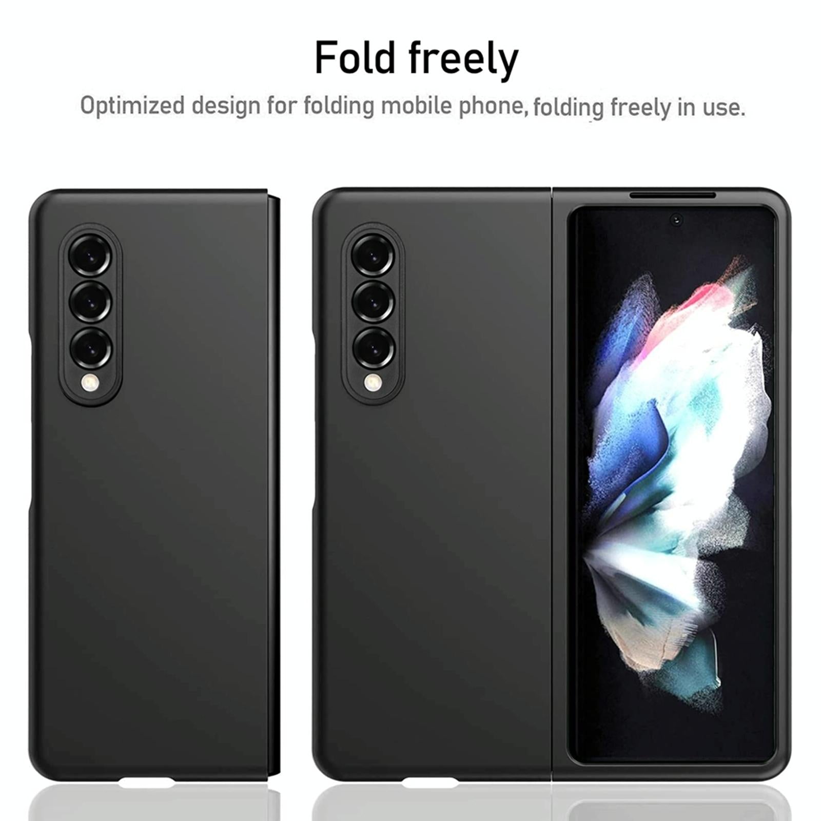 For Samsung Galaxy Z Fold4 5G Foldable Metal-Look Phone Case - Green 5