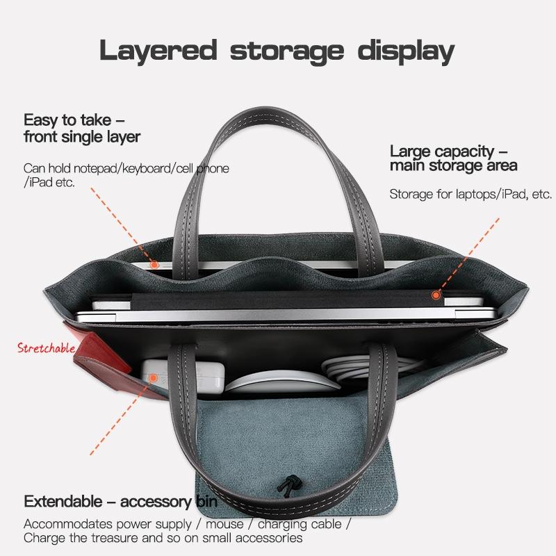 Portable Laptop Inner Bag with Elastic Thread Button - Dark Gray 7