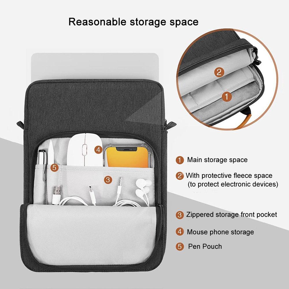 13 Inch Vertical Laptop Bag - Handheld Shoulder Crossbody - Pink 3