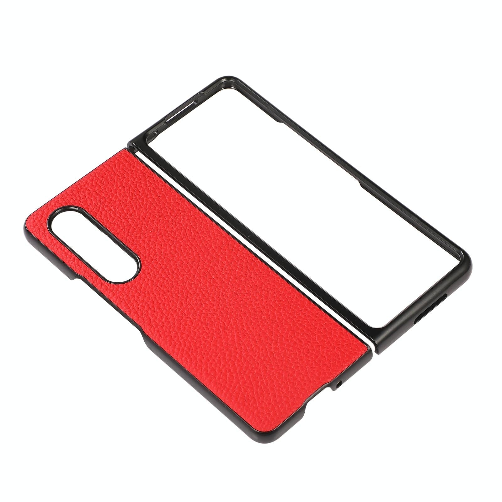 For Samsung Galaxy Z Fold4 5G Litchi Texture Case - Two Tone - Green 10