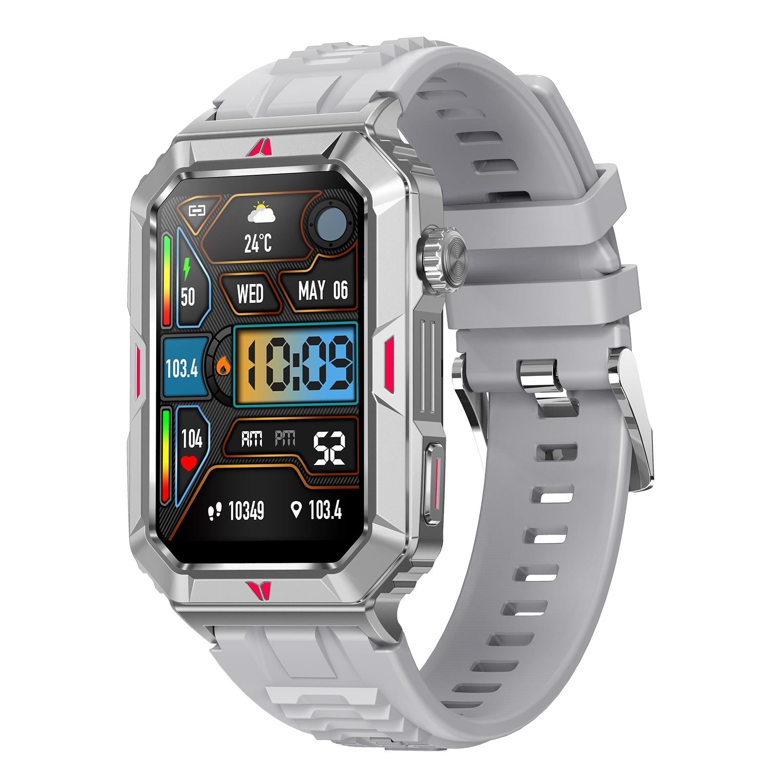 Smart Bracelet With Sleep Detection And Silicone Strap - Bt5.2 - Silver