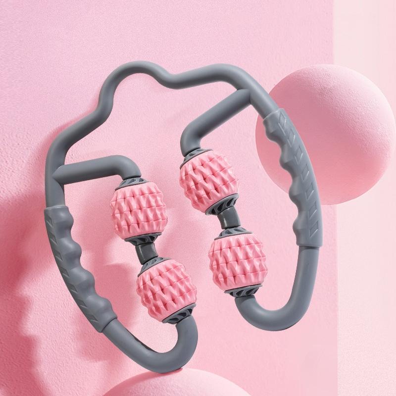 Muscle Massage Roller Foam Shaft For Yoga & Fitness - Fish Bones Type Cherry Pink 9