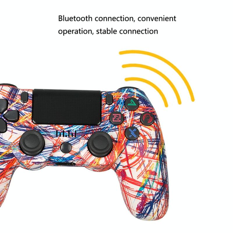 Wireless Bluetooth Game Controller for Ps4 with Dual Vibration and Light Strip - Blue 4