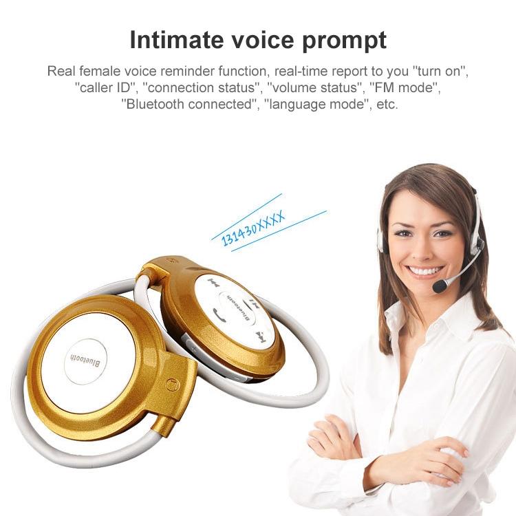 Wireless Mini-503 Earphones with Fm Radio & 32gb Tf Card Support - Gold 11