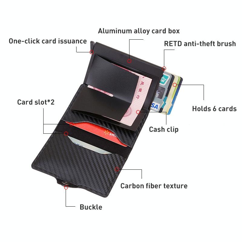 Multi-card Rfid Leather Holder with Metal Accent - Silver 4