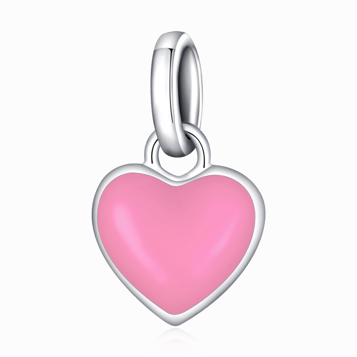 925 Sterling Silver Heart Pendant For Diy Bracelets & Necklaces - Purple 11