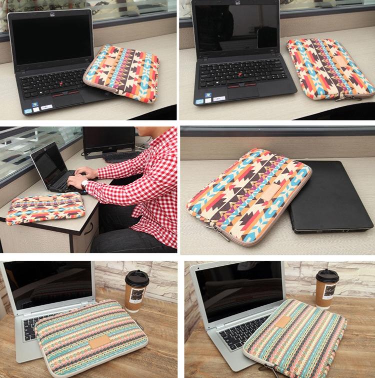 11.6 Inch Lingge Laptop Liner Bag with Stylish Pattern - Rose Red Pattern Geometry 7