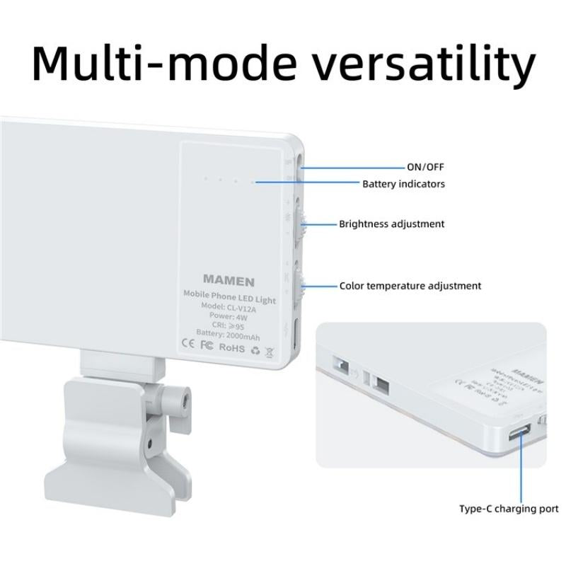 Portable Led Fill Light for Phone Laptop and Video Conferencing - White 7