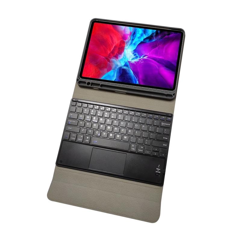 Bluetooth Keyboard Tablet Case For Ipad Pro 11 - Detachable Touch Leather Holder Pen Slot - Red 10