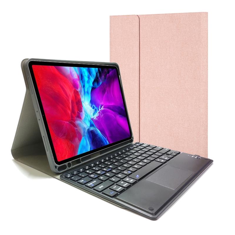 Bluetooth Keyboard Tablet Case For Ipad Pro 11 - Detachable Touch Leather Holder Pen Slot - Red 12