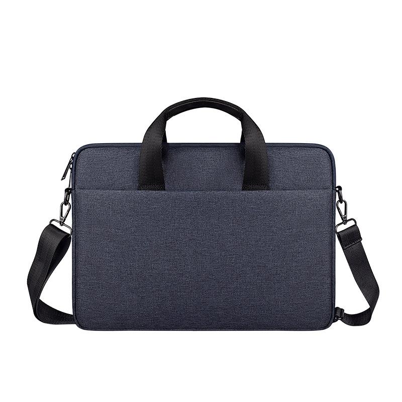 13.3 Inch Portable Laptop Bag with Single-shoulder Strap - Navy Cyan With Shoulder Strap 11