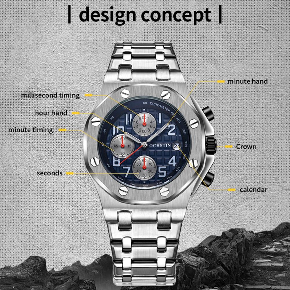 Waterproof Luminous Men Watch with Steel Strap - 6100d - Black 02 3