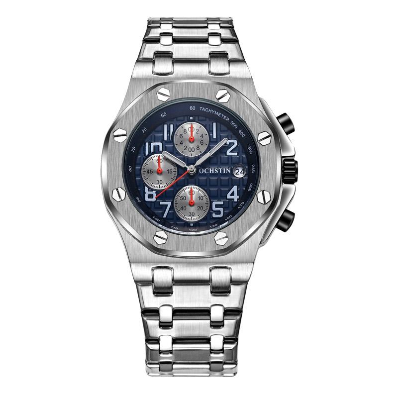Waterproof Luminous Men Watch with Steel Strap - 6100d - Black 02 9