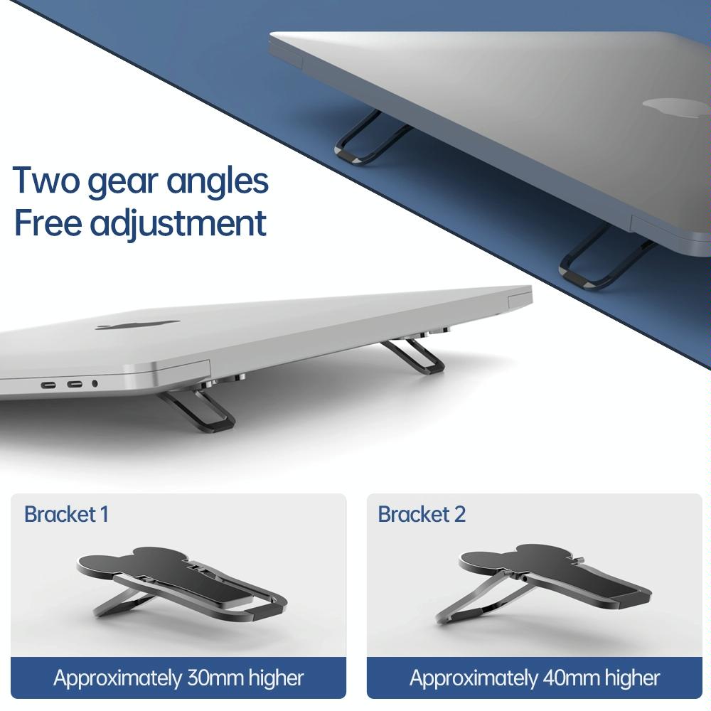 Foldable Metal Laptop Stand - Set of 2 - Silver 5