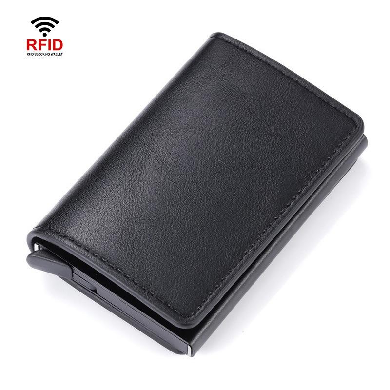 Automatic Rfid Blocking Card Holder with Coin Pocket - Dark Brown 13