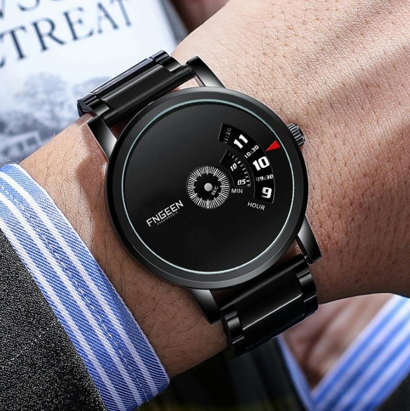 Men Non-pointer Quartz Watch - S230 - Black Mash Black Steel Black 7