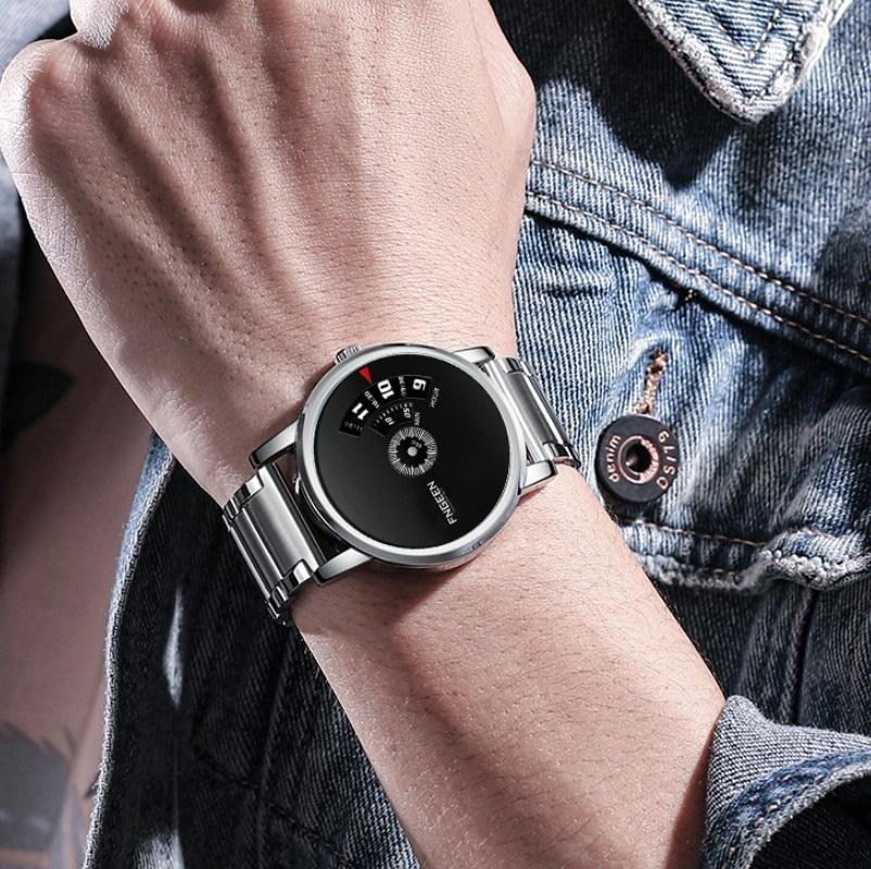 Men Non-pointer Quartz Watch - S230 - Black Mash Black Steel Black 8
