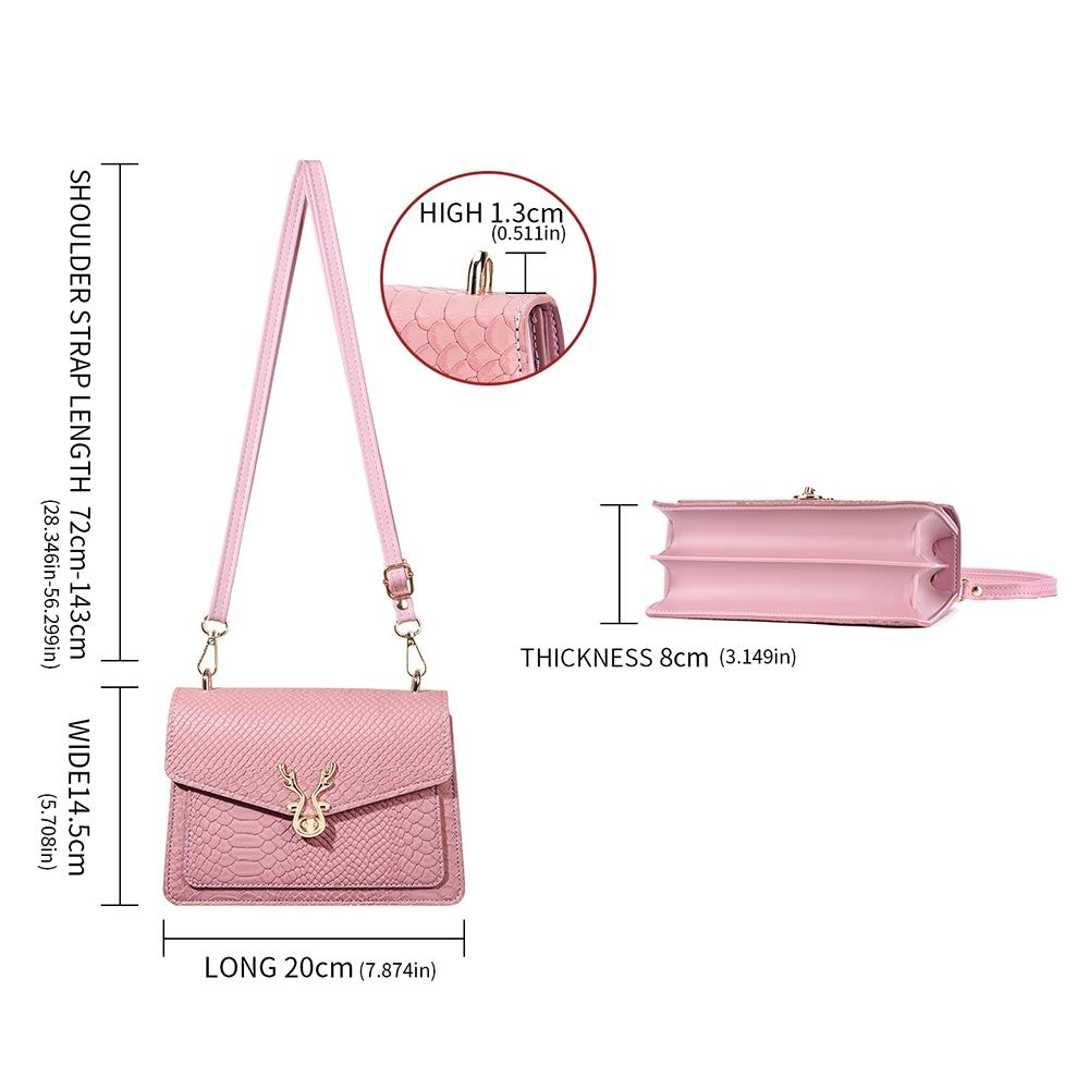 Stylish Crocodile Leather Crossbody Phone Bag - Pink 5