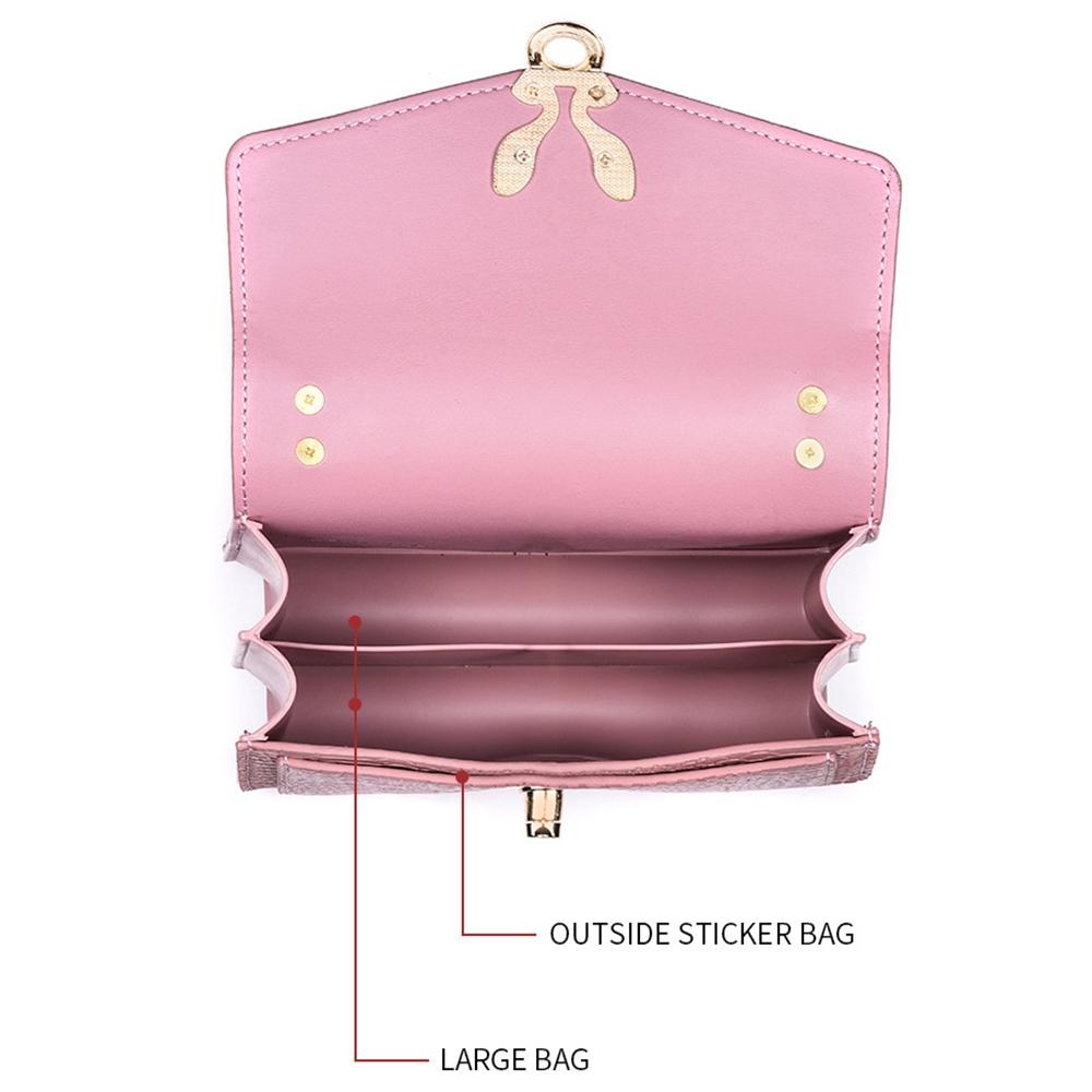 Stylish Crocodile Leather Crossbody Phone Bag - Pink 6