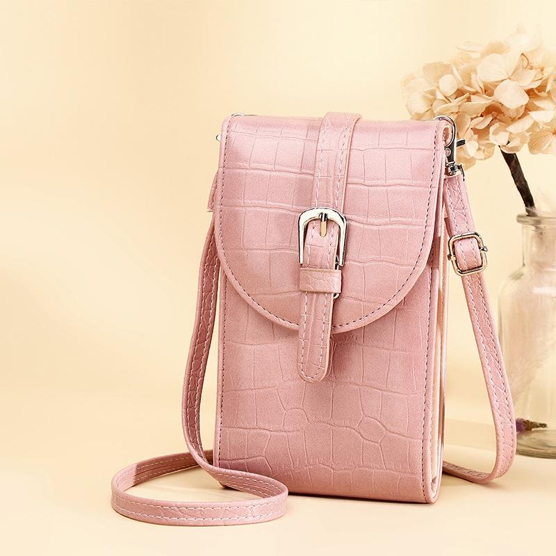 Stylish Crocodile Print Shoulder Bag - Pink