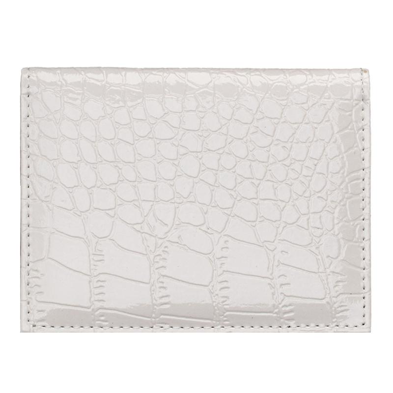 Pu Crocodile Pattern Card Holder Fits Cdc Documents - White