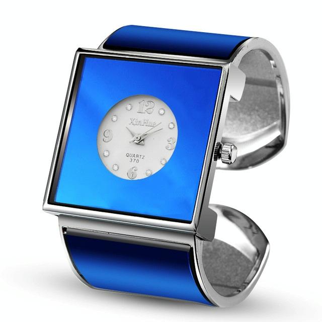 Women Square Dial Bracelet Watch - Large Face - Pink