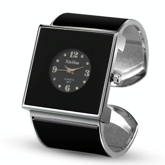 Women Square Dial Bracelet Watch - Large Face - Pink 13