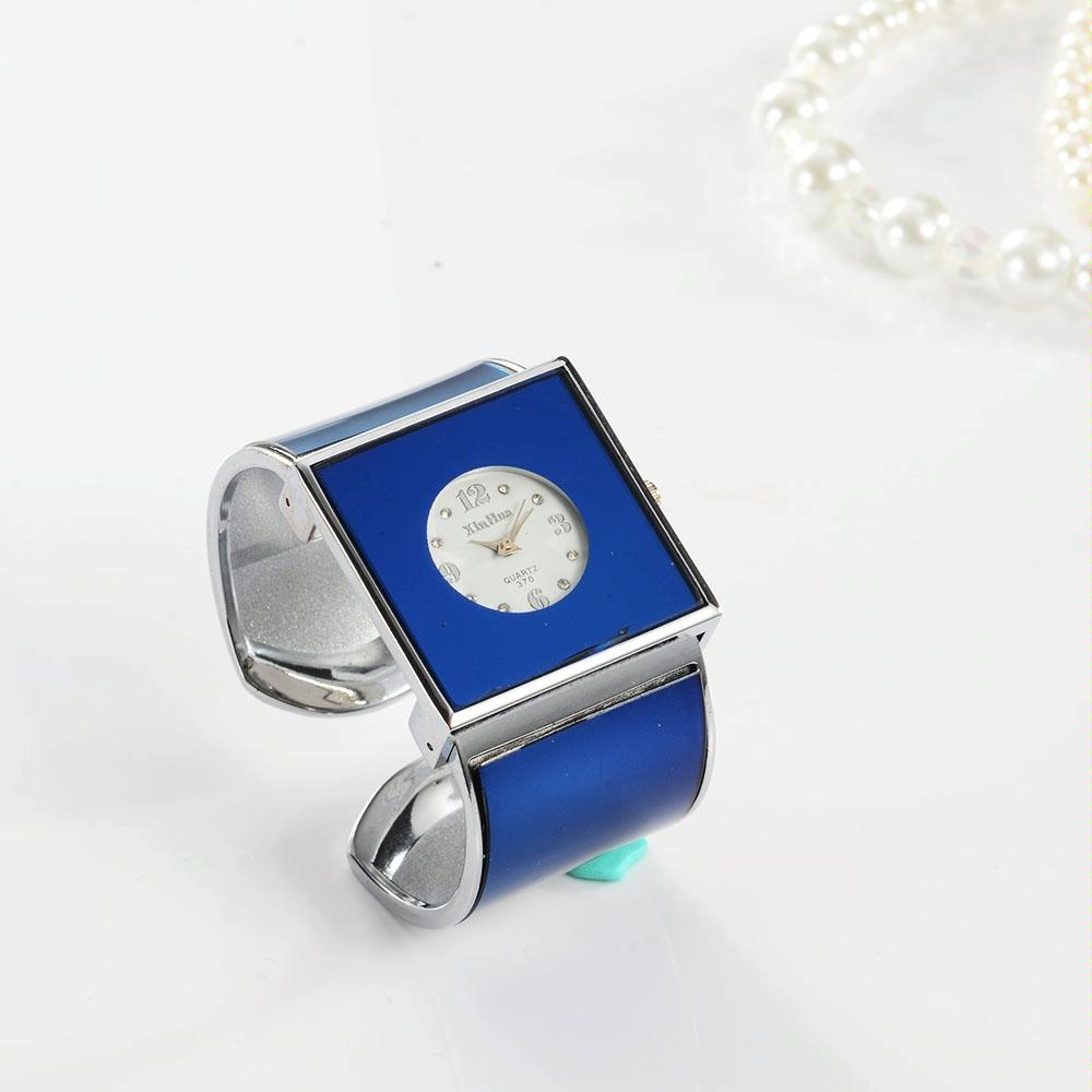 Women Square Dial Bracelet Watch - Large Face - Pink 14
