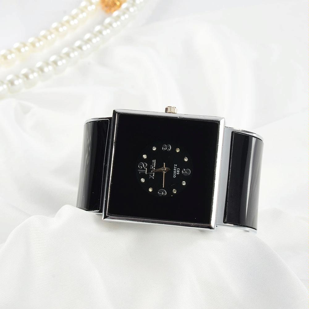 Women Square Dial Bracelet Watch - Large Face - Pink 15