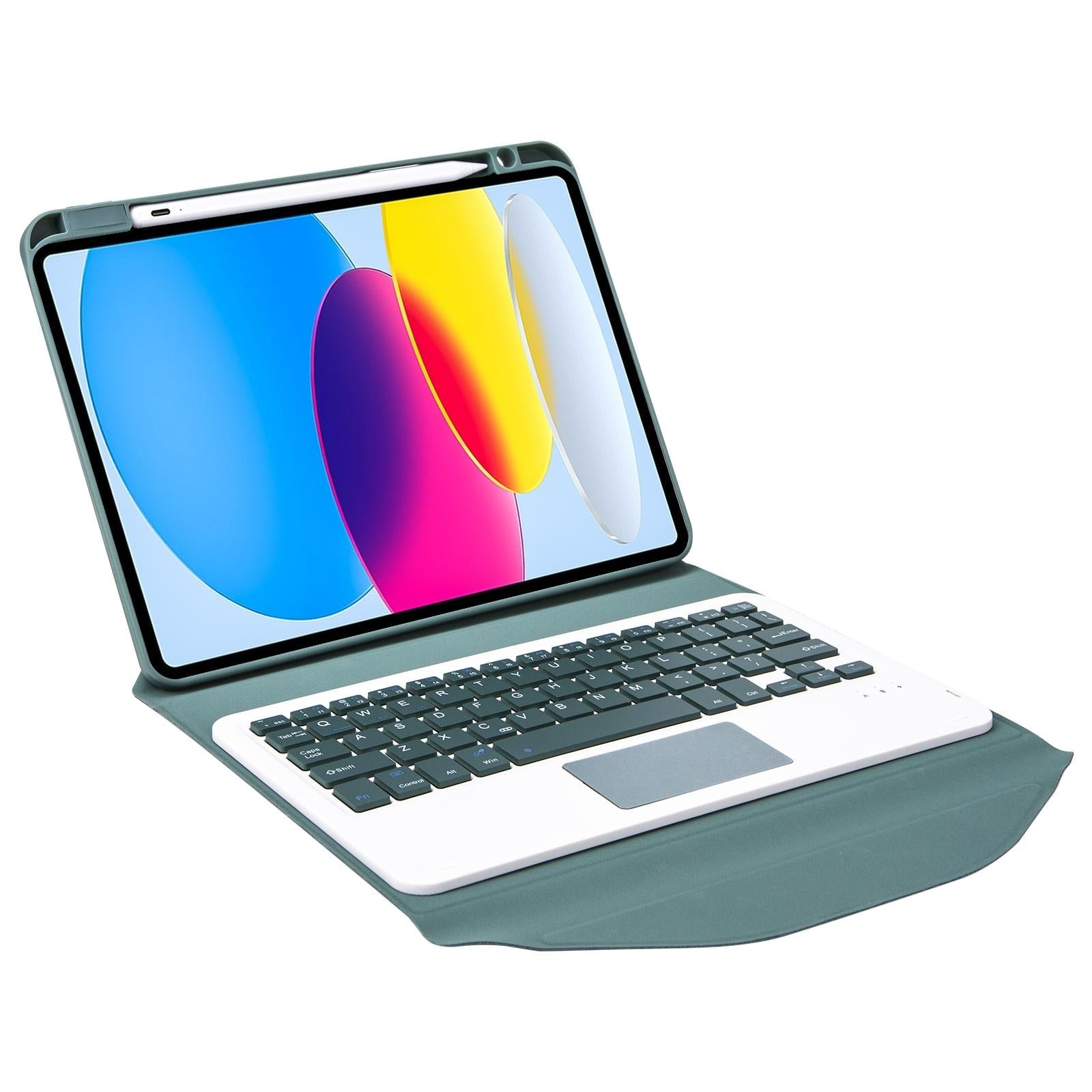 Bluetooth Keyboard Leather Tablet Case With Pen Slot And Touchpad - Sky Blue 10