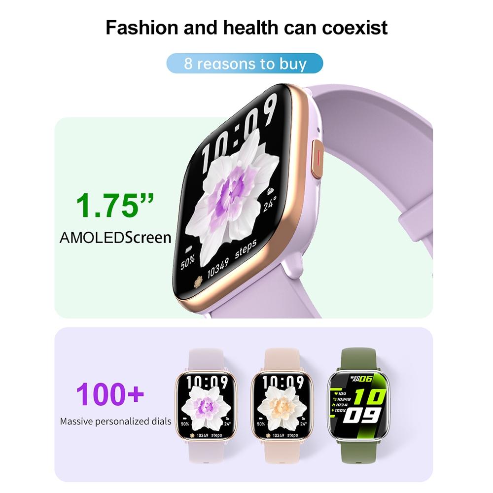 Waterproof Smart Watch With Blood Oxygen Monitoring - Ip68 - Purple 6