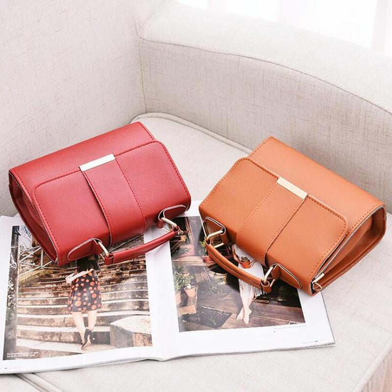 Women Small Leather Shoulder Bag - Flap Crossbody Messenger - Pink 6