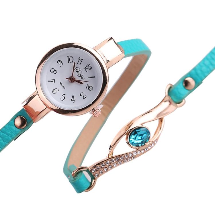 Women Lake Blue Gemstone Bracelet Watch - Eye Shape 3
