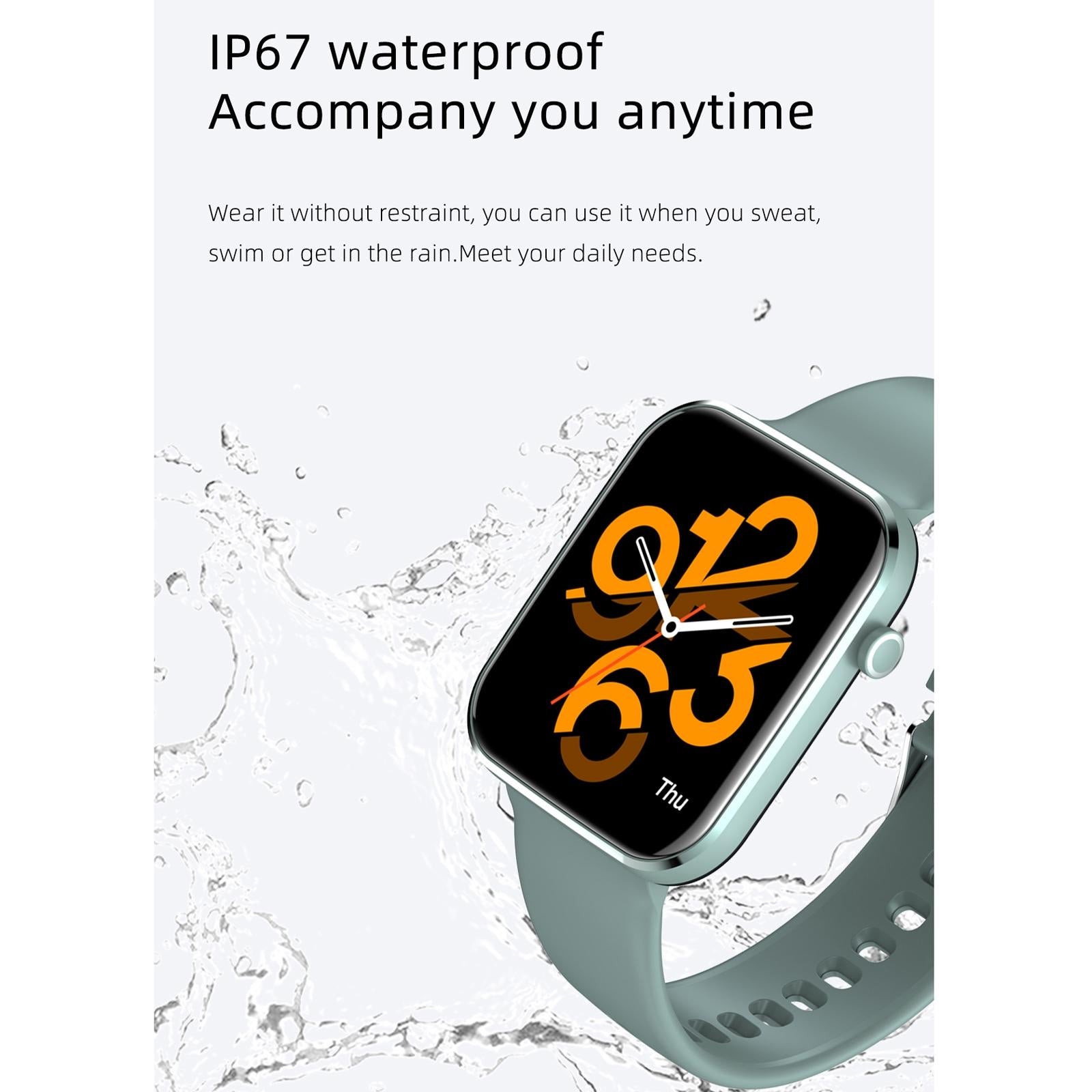1.69 Inch Ip67 Waterproof Smart Watch With Touch Screen Health Monitoring - Rose Gold 8