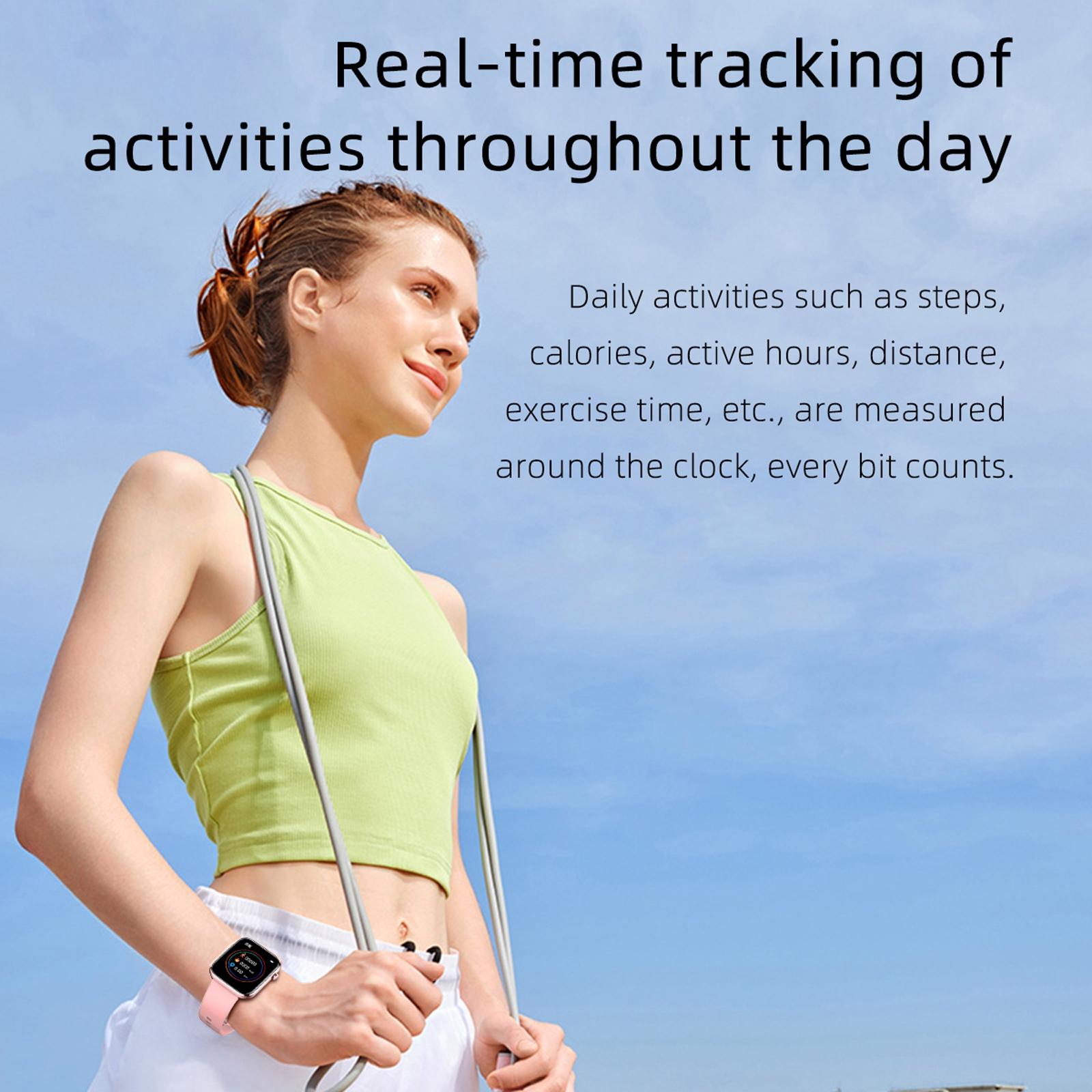1.69 Inch Ip67 Waterproof Smart Watch With Touch Screen Health Monitoring - Rose Gold 15