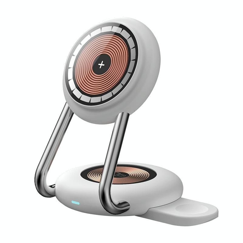 15W 3 In 1 Transparent Magnetic Wireless Charger - Blue 12